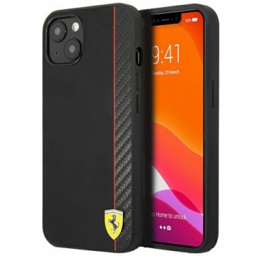 FESAXHCP13SBK Ferrari Smooth and Carbon Effect Hard Case for iPhone 13 Mini Black