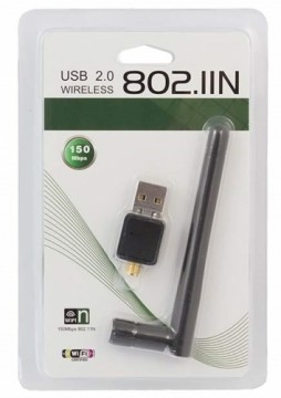 Fusion Accessories Fusion bezvadu Wi-Fi adapteris ar antenu (2,4 GHz | USB 2.0, bezvadu, 150 Mbps, IEEE 802.11b|g|n)