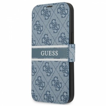 GUBKP13S4GDBL Guess PU 4G Printed Stripe Book Case for iPhone 13 Mini blue