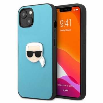 KLHCP13SPKMB Karl Lagerfeld PU Leather Karl Head Case for iPhone 13 mini Blue