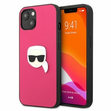 KLHCP13SPKMP Karl Lagerfeld PU Leather Karl Head Case for iPhone 13 mini Pink