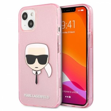 KLHCP13SKHTUGLP Karl Lagerfeld TPU Full Glitter Karl Head Case for iPhone 13 mini Pink