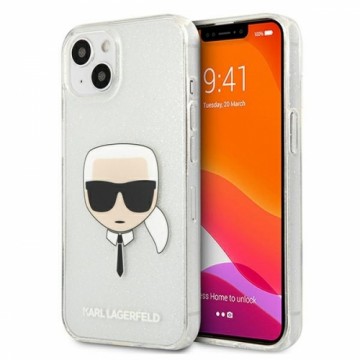 KLHCP13SKHTUGLS Karl Lagerfeld TPU Full Glitter Karl Head Case for iPhone 13 mini Silver