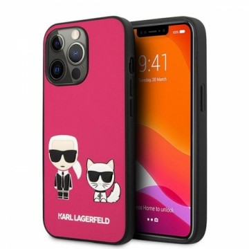 KLHCP13XPCUSKCP Karl Lagerfeld and Choupette PU Leather Case for iPhone 13 Pro Max Fuchsia