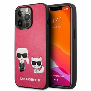 KLHCP13LPCUSKCP Karl Lagerfeld and Choupette PU Leather Case for iPhone 13 Pro Fuchsia