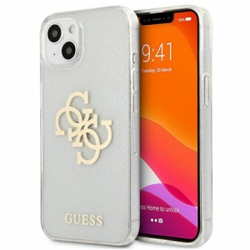 GUHCP13SPCUGL4GTR Guess TPU Big 4G Full Glitter Case for iPhone 13 Mini Transparent