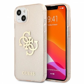 GUHCP13SPCUGL4GGO Guess TPU Big 4G Full Glitter Case for iPhone 13 Mini Gold