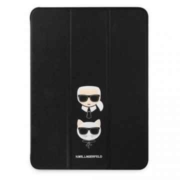 KLFC12OKCK Karl Lagerfeld and Choupette Head Saffiano Folio Cover for iPad Pro 12.9 Black