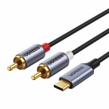 Ugreen USB Type C (male) - 2RCA (male) аудио кабель 1,5м серый (20193 CM451)