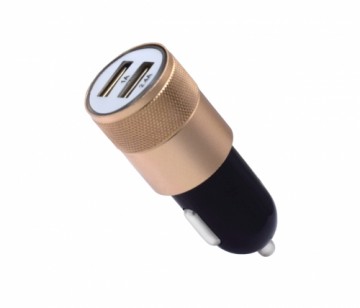 Goodbuy M-06 aluminium car charger 2x USB | 2.4A gold