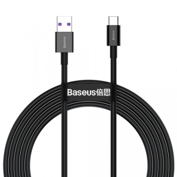 Baseus Superior USB - USB Typ C fast charging data cable 66 W (11 V | 6 A) Huawei SuperCharge SCP 2 m black (CATYS-A01)