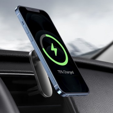 Baseus Big Energy car mount with wireless charger 15W for Iphone 12 (Black)