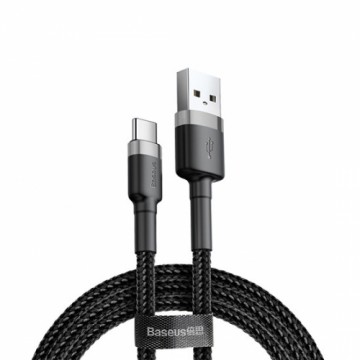 Baseus Cafule kabelis Izturīgs neilona pīts vads USB | USB-C QC3.0 2A 3M melns-pelēks (CATKLF-UG1)