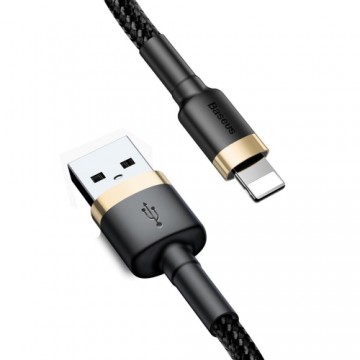 Baseus Cafule Cable Durable Nylon Braided Wire USB | Lightning QC3.0 2A 3M black-gold (CALKLF-RV1)