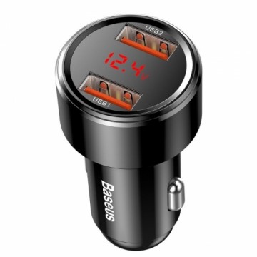 Baseus Magic Series Dual QC Car Charger with digital display 2x USB QC3.0 45W 6A Black (CCMLC20A-01)