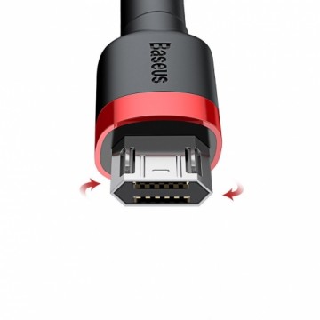 Baseus Cafule Cable Durable Nylon Braided Wire USB | micro USB 2A 3M black-red (CAMKLF-H91)