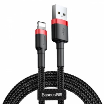 Baseus Cafule Cable Durable Nylon Braided Wire USB | Lightning QC3.0 2A 3M black-red (CALKLF-R91)