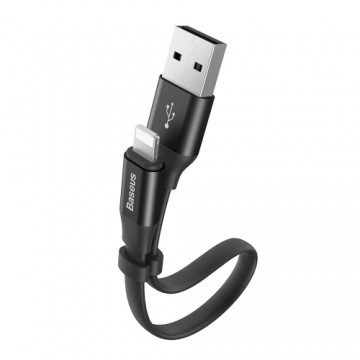 Baseus Nimble Flat Portable USB | Lightning Cable with Buckle 2A 0,23M black (CALMBJ-B01)