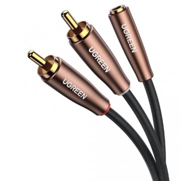 Ugreen audio kabelis 3,5 mm mini jack (sieviešu) - 2RCA (vīriešu) 5m brūns (AV198 60988)