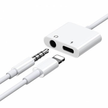 Joyroom Lightning - Lightning | 3,5 mm mini jack headphone adapter audio and charging white (S-Y104)