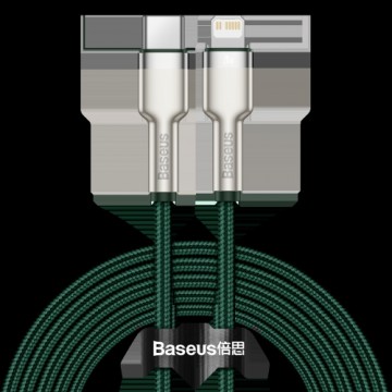 Baseus Cafule Series Metal Data USB Type C - Lightning Cable Power Delivery 20 W 2 m green (CATLJK-B06)