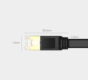 Ugreen Ethernet patchcord flat cable RJ45 Cat 7 STP LAN 10 Gbps 10 m black (NW106 11265)