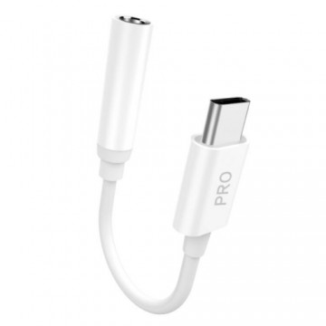 Dudao Converter Adapter from USB Type C to headphones jack 3,5 mm (female) white (L16CPro white)