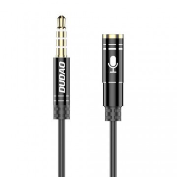 Dudao 4-pole 3,5 mm mini jack AUX 1m cable silver