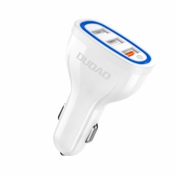 Dudao universal Car Charger 3x USB Quick Charge 3.0 QC3.0 2.4A 18W white (R7S white)