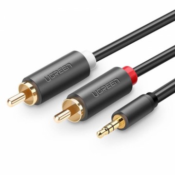 UGREEN AV102 2x кабель RCA (Cinch) jack 3.5 mm 1.5m (черный)