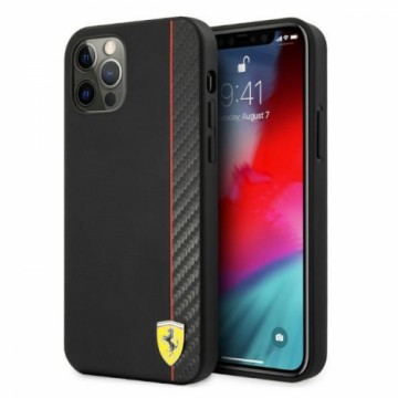 FESAXHCP12LBK Ferrari On Track Stripe Carbon Hard Case for iPhone 12 Pro Max 6.7 Black