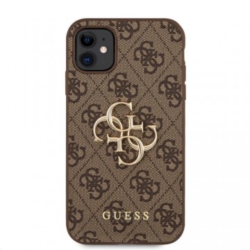 GUHCN614GMGBR Guess PU 4G Metal Logo Case for iPhone 11 Brown