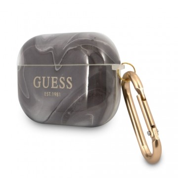 GUAPUNMK Guess TPU Shiny Marble Case for Airpods Pro Black