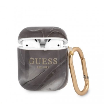 GUA2UNMK Guess TPU shiny marble maciņš austiņām Airpods 1 | 2 pelēks