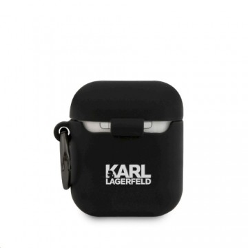 KLACA2SILRSGBK Karl Lagerfeld Rue St Guillaume Silicone Case for Airpods 1|2 Black