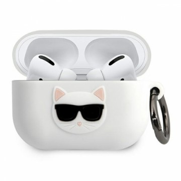 KLACAPSILCHWH Karl Lagerfeld Choupette Head silikona futrālis Airpods Pro balts