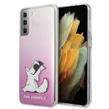 KLHCS21MCFNRCPI Karl Lagerfeld PC|TPU Choupette Eats Cover for Samsung Galaxy S21+ Gradient Pink