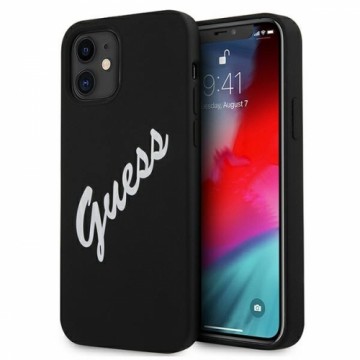 GUHCP12SLSVSBW Guess Silicone Vintage Script Cover for iPhone 12 mini 5.4 Black