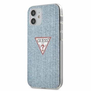 GUHCP12SPCUJULLB Guess PC|TPU Denim Triangle Zadní Kryt pro iPhone 12 mini 5.4 Light Blue