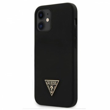 GUHCP12SLSTMBK Guess Silicone Metal Triangle Cover for iPhone 12 mini 5.4 Black