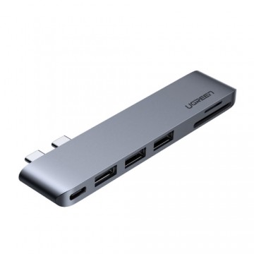 6-in-2 Adapter UGREEN CM251 USB-C Hub for MacBook Air | Pro (gray)