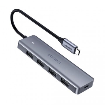 UGREEN USB 3.0 4 портовый концентратор USB-C на 4x USB 3.0 + micro USB (серый) (CM219 70336)