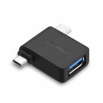 UGREEN 2in1 adapteris OTG USB-A 3.0 līdz USB-C + mikro-USB melns