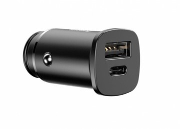 Baseus CCALL-AS01 car charger USB-C | USB | 5A | 30W | QC 4.0 | PD 3.0 | SCP | AFC Black