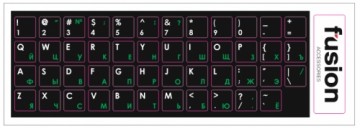 Fusion Accessories Fusion laminētas tastatūras uzlīmes RU | ENG Zaļas