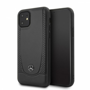 Mercedes MEHCP12SARMBK Leather Urban Cover Ādas Aizsargapvalks Apple iPhone 12 Mini Melns