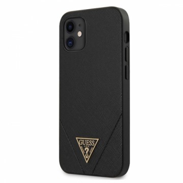 Guess GUHCP12SVSATMLBK Saffiano V Stitch Cover For Apple iPhone 12 Mini Black