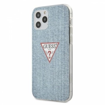 Guess GUHCP12MPCUJULLB Denim Triangle Aizsargapvalks Apple iPhone 12 | 12 Pro Zils