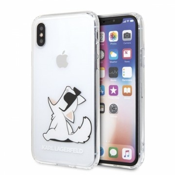 Karl Lagerfeld KLHCPXCFNRC Fun Choupette Cover Silikona Aizsargapvalks Priekš Apple iPhone X | XS Caurspīdīgs