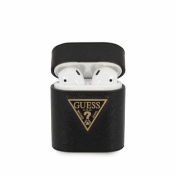 Guess GUACA2VSATMLBK Saffiano Силиконовый чехол для наушников Apple Airpods 1 | 2 Черный